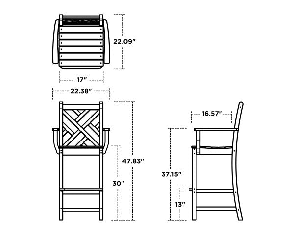 Chippendale Bar Arm Chair | Natural Finish - Retreat Home Furniture