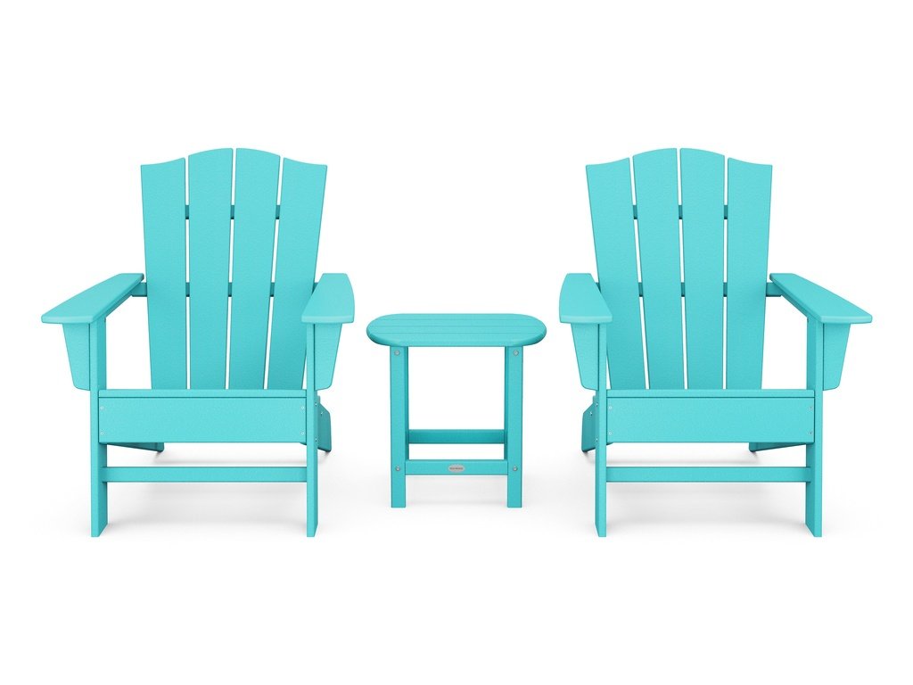 Wave 3-Piece Adirondack Chair Set with The Crest Chairs Photo