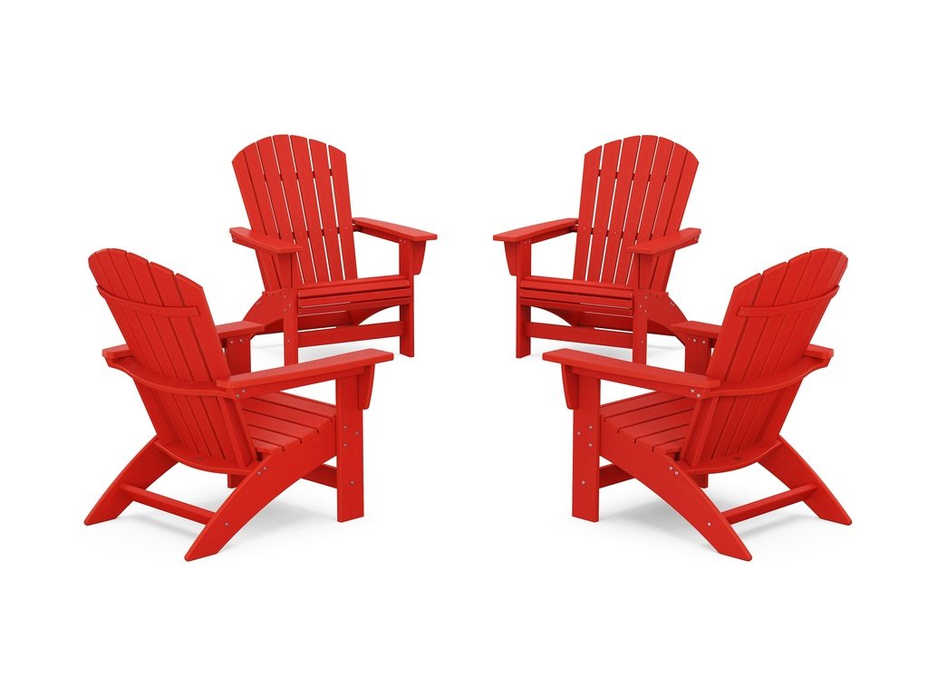 4-Piece Nautical Grand Adirondack Chair Conversation Set Photo