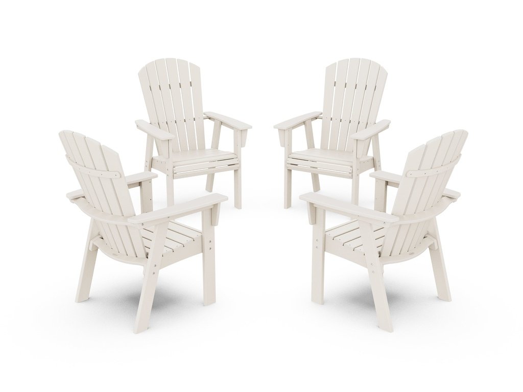 Nautical 4-Piece Curveback Upright Adirondack Conversation Set Photo