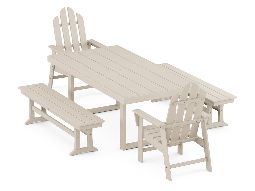 Long Island 5-Piece Dining Set with Benches Photo