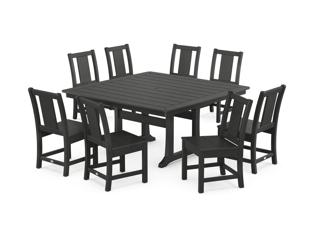 Prairie Side Chair 9-Piece Square Dining Set with Trestle Legs Photo