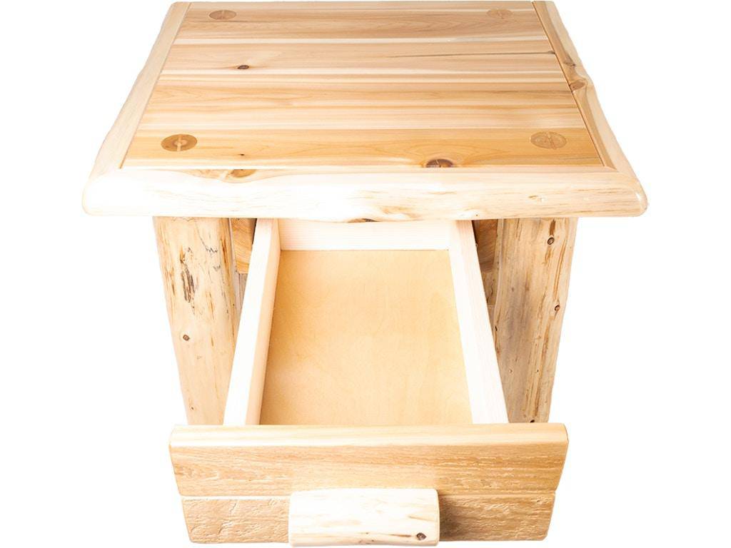 Rustic Cedar 1 Drawer Nightstand