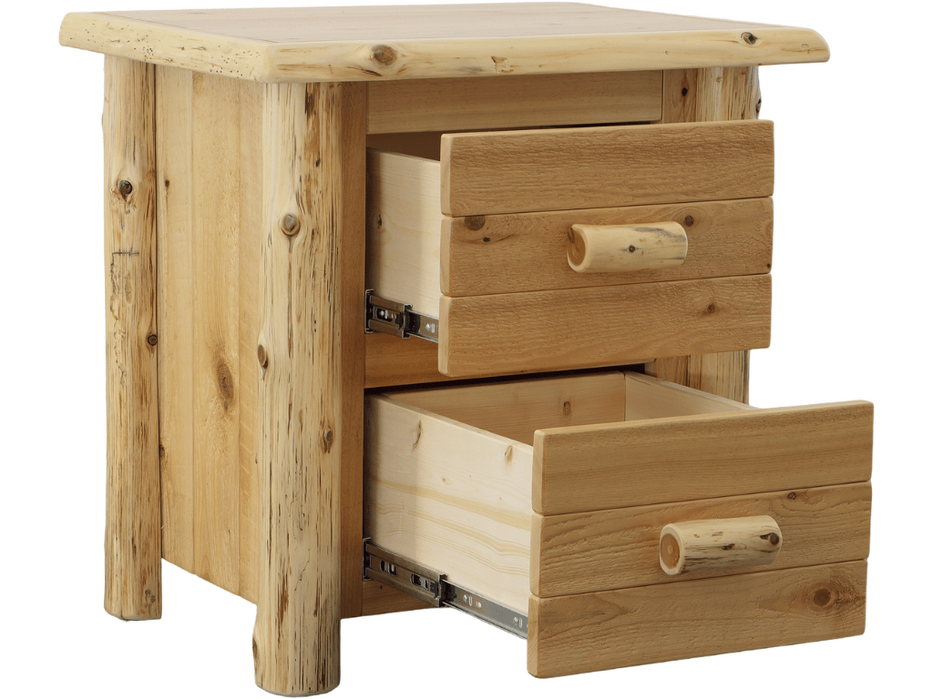 Rustic Cedar 2 Drawer Nightstand