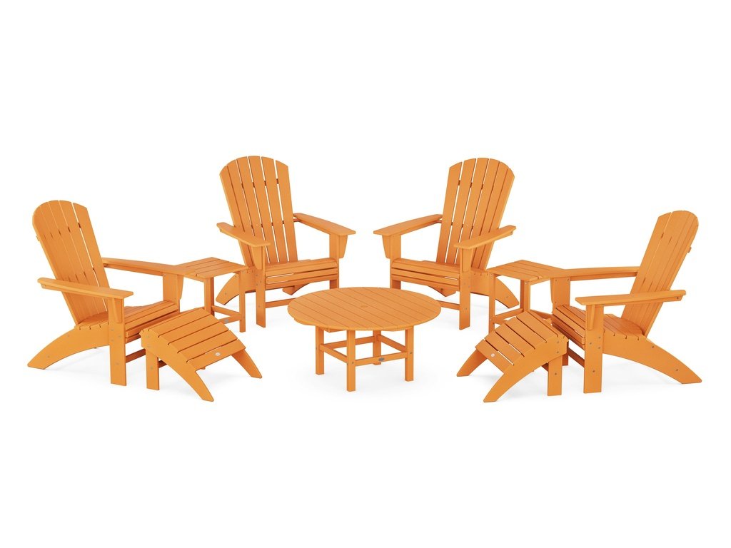 Nautical Curveback Adirondack Chair 9-Piece Conversation Set Photo