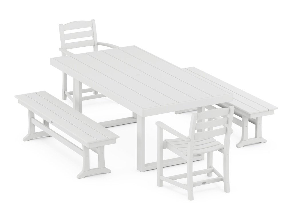 La Casa Café 5-Piece Dining Set with Benches Photo