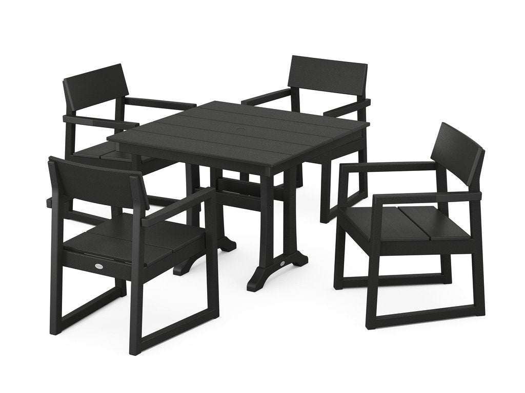 EDGE 5-Piece Farmhouse Dining Set With Trestle Legs Photo