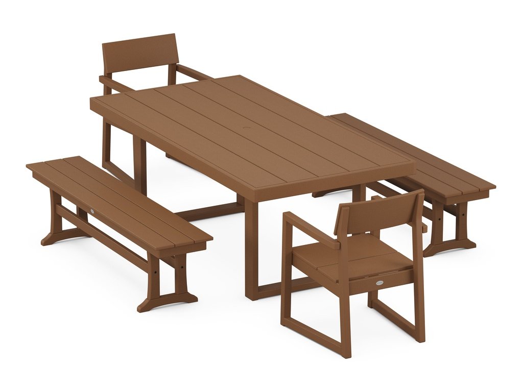 EDGE 5-Piece Dining Set with Benches Photo