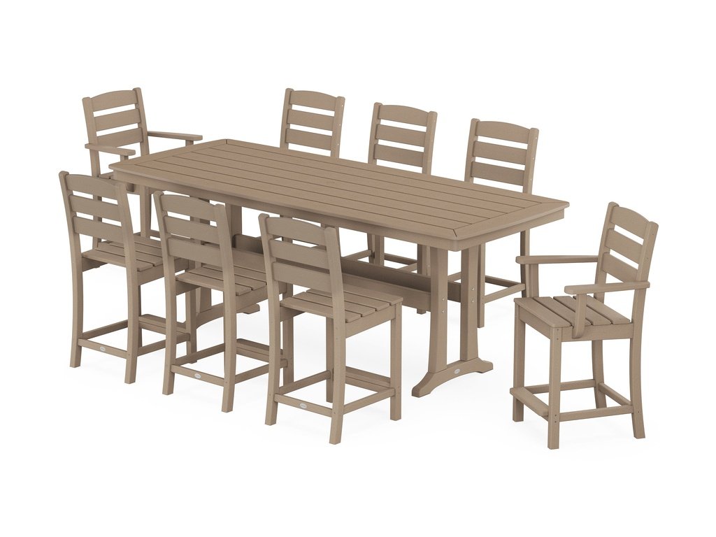 Lakeside 9-Piece Counter Set with Trestle Legs Photo