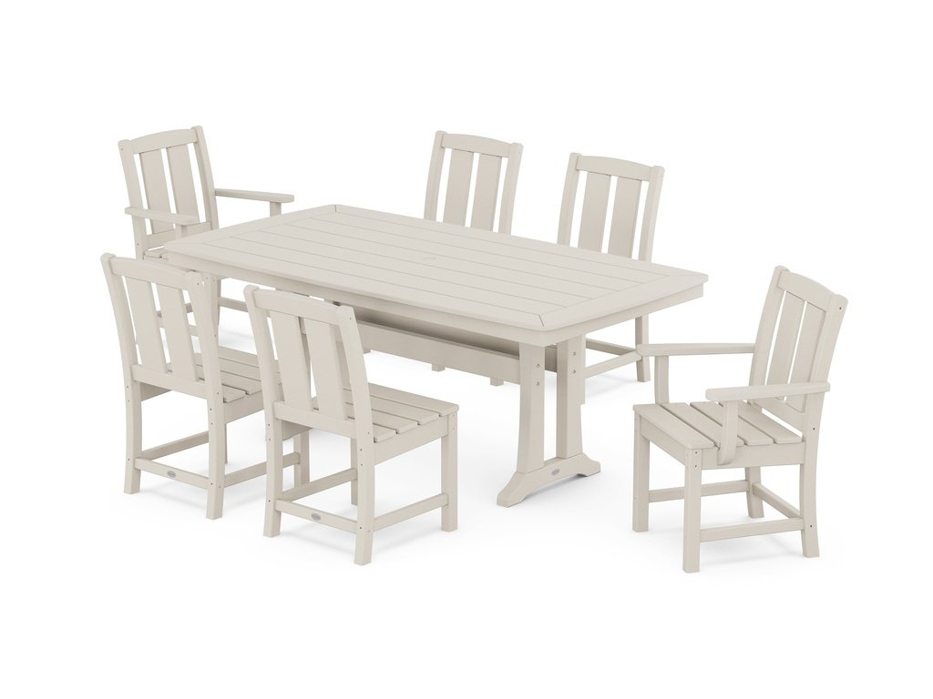 Mission 7-Piece Dining Set with Trestle Legs Photo