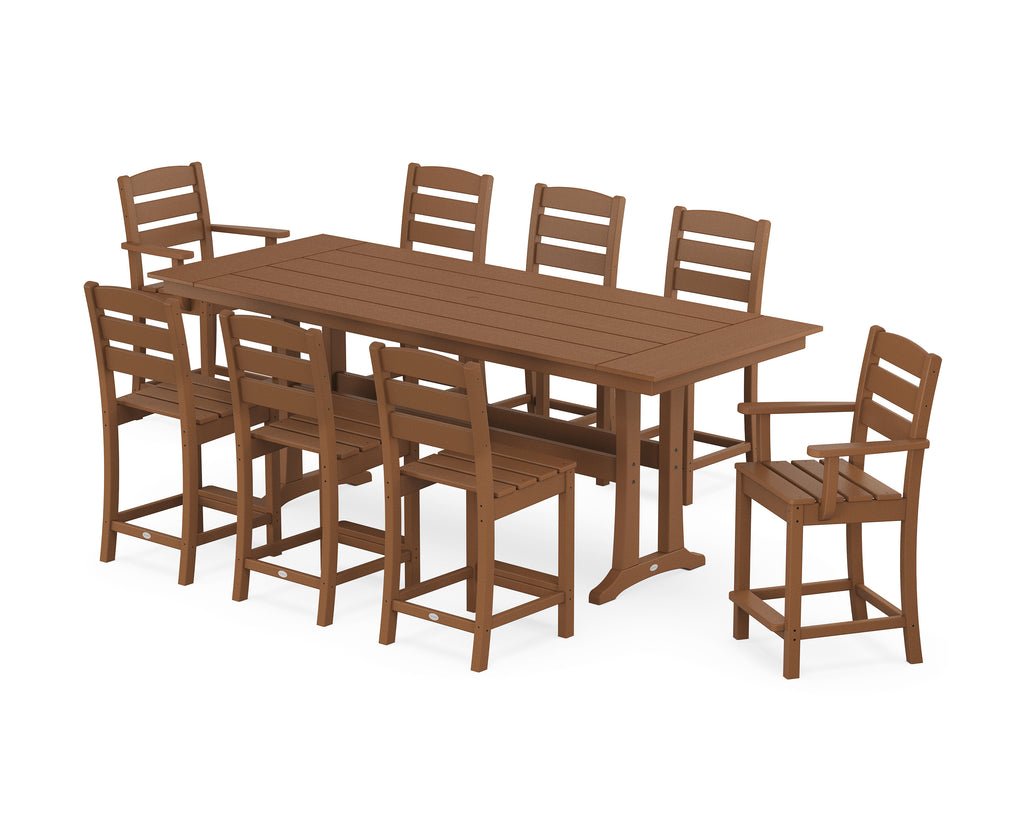 Lakeside 9-Piece Farmhouse Counter Set with Trestle Legs Photo