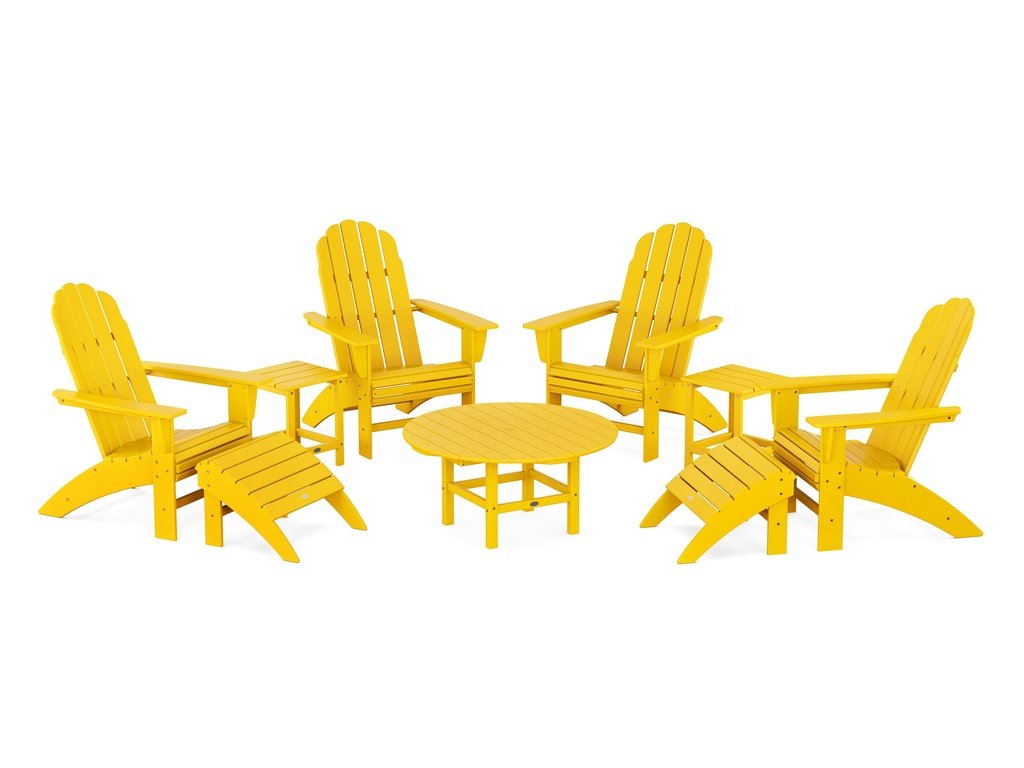 Vineyard Curveback Adirondack Chair 9-Piece Conversation Set Photo