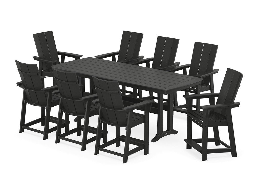 Modern Curveback Adirondack 9-Piece Counter Set with Trestle Legs Photo