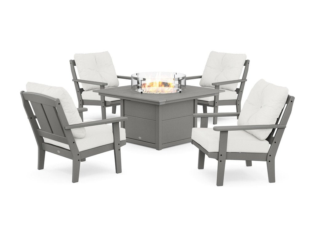 Mission 5-Piece Deep Seating Set with Fire Pit Table Photo