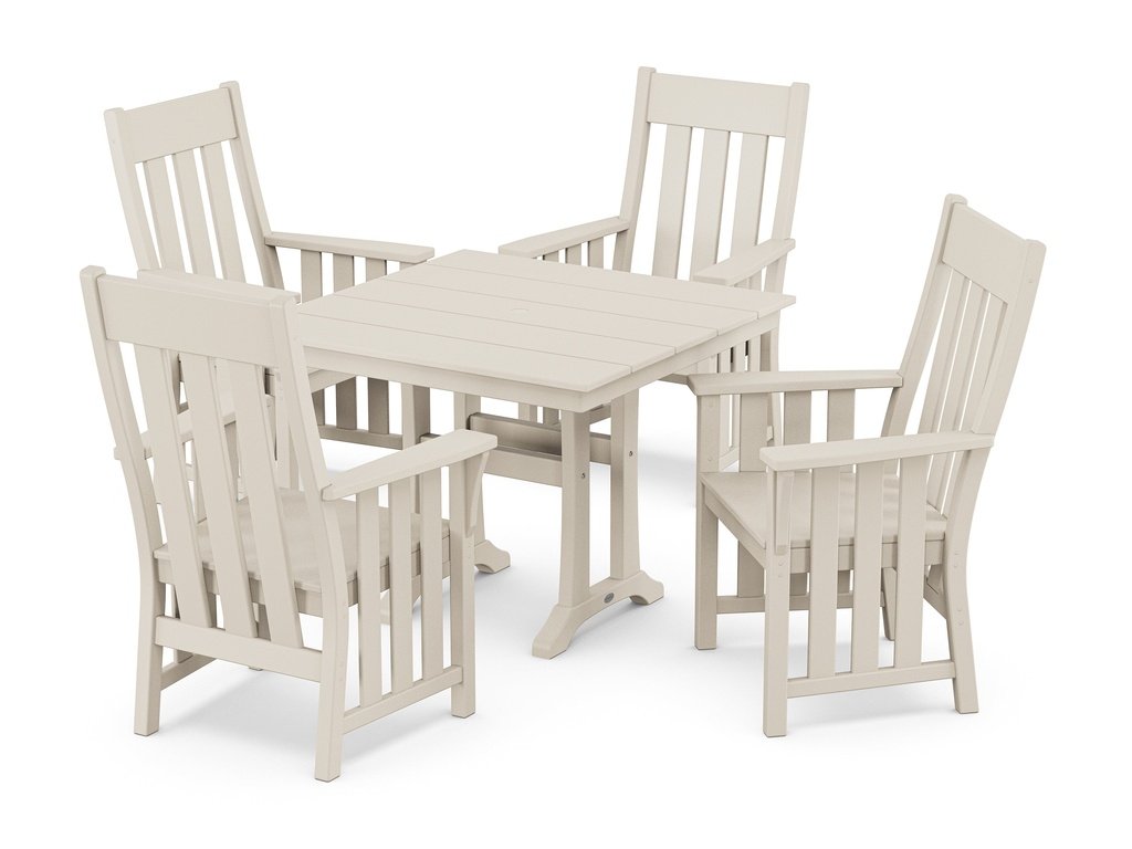 Acadia 5-Piece Farmhouse Dining Set with Trestle Legs Photo