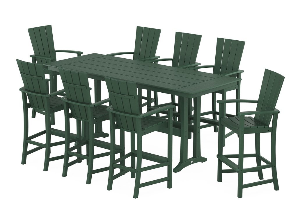 Quattro Adirondack 9-Piece Farmhouse Bar Set with Trestle Legs Photo