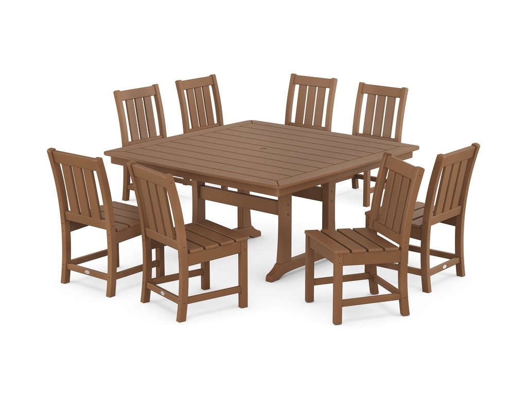 Oxford Side Chair 9-Piece Square Dining Set with Trestle Legs Photo