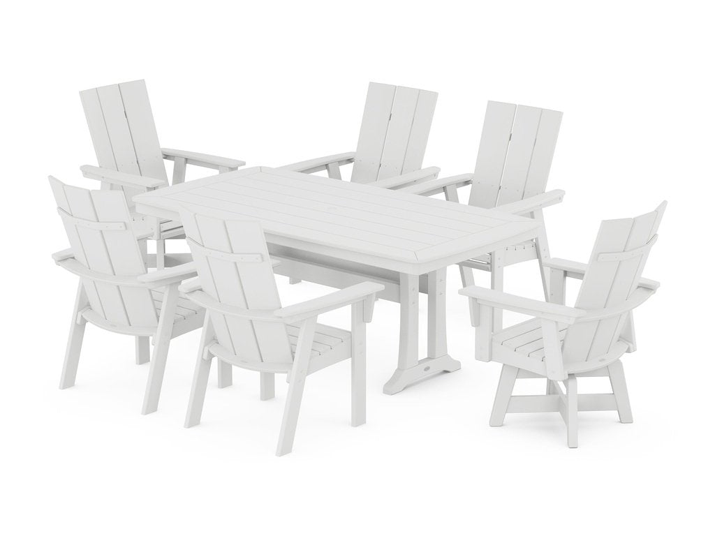 Modern Adirondack 7-Piece Dining Set with Trestle Legs Photo