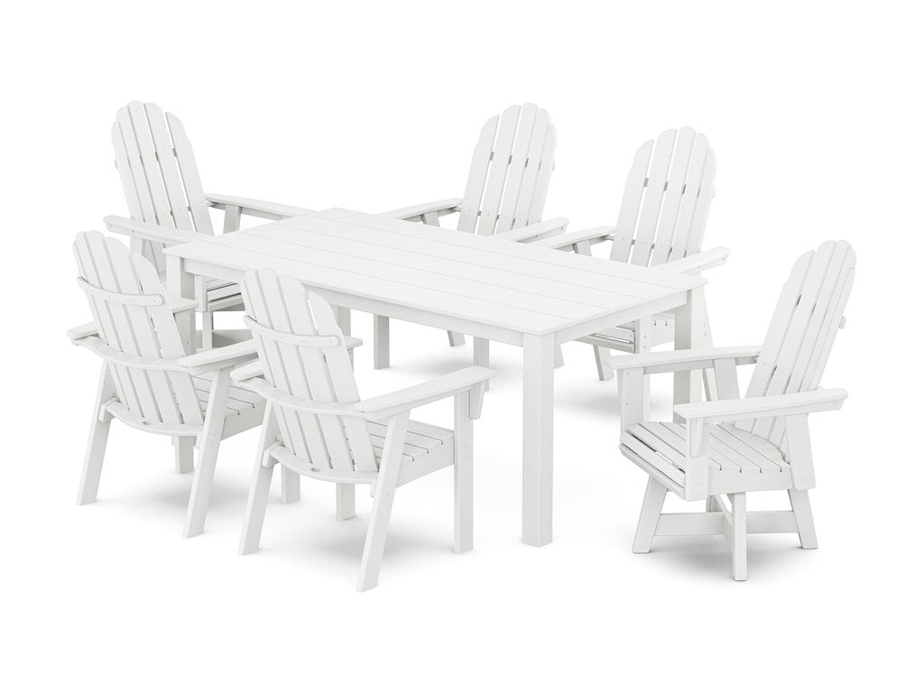 Vineyard Curveback Adirondack 7-Piece Parsons Swivel Dining Set Photo