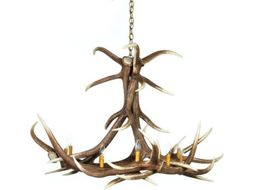 9 LT ELK FAUX ANTLR CHANDELIER