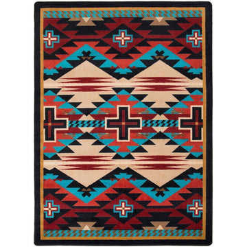 Rustic Crucifix - Blue-CabinRugs Southwestern Rugs Wildlife Rugs Lodge Rugs Aztec RugsSouthwest Rugs