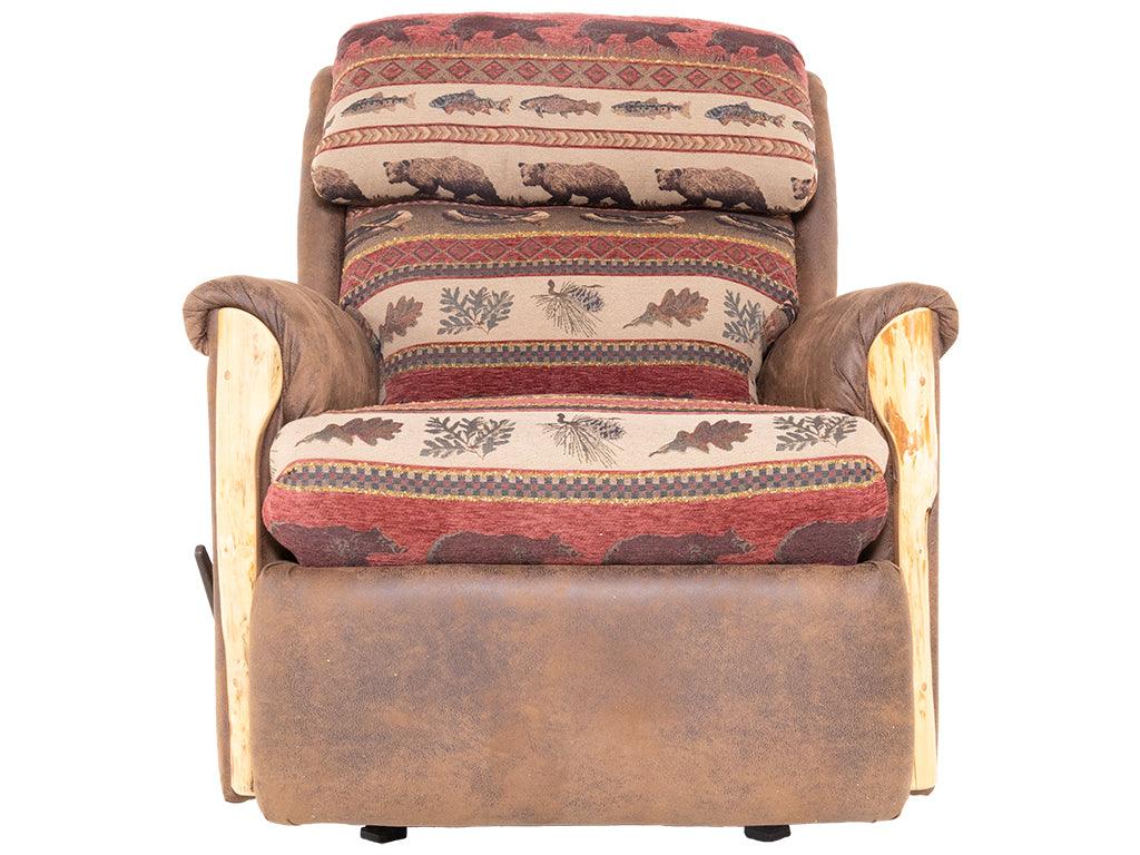 Robyn Rocker Recliner Chair: Upholstered with White Trim Detail – RealRooms